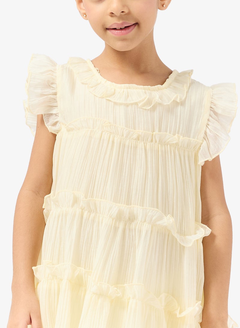 Pinata Soft Yellow Ruffle Dress - Image 3
